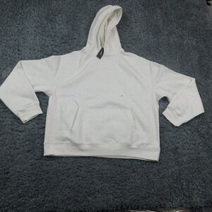 Express Mens XL Off White Solid Pullover Hoodie Sweatshirt NWT